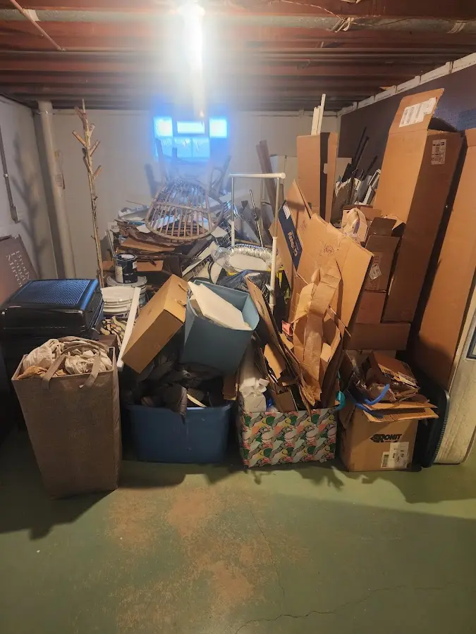 Roll-off dumpster container at job site for 4 Yard Dumpster Rental in Weehawken